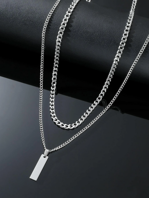 Collier chaîne géométrique pour hommes