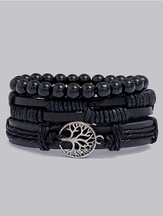 Bracelet homme arbre et perles