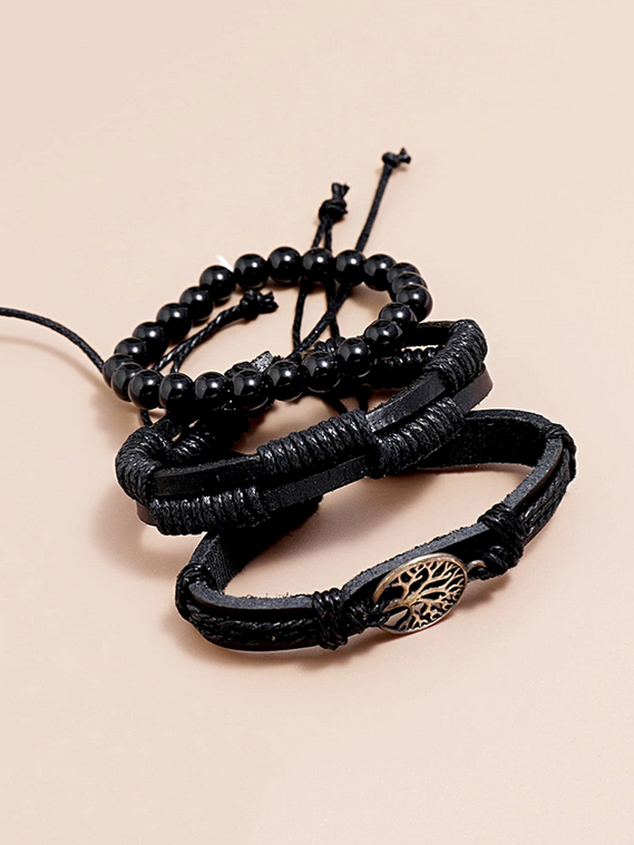 Bracelet homme arbre et perles