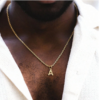 Collier initial or pour hommes
