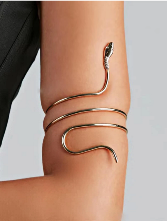 Manchette serpent argentée