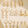 Ensemble 18 boucles d'oreilles papillon, cœur, étoile