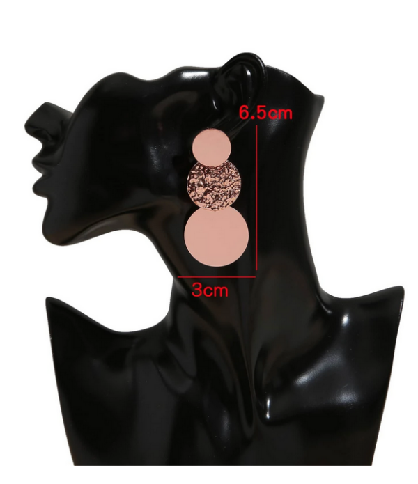 Boucles d'oreilles rondes texturées or rose