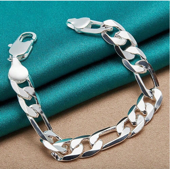 Bracelet à chaîne plate plaqué argent 925