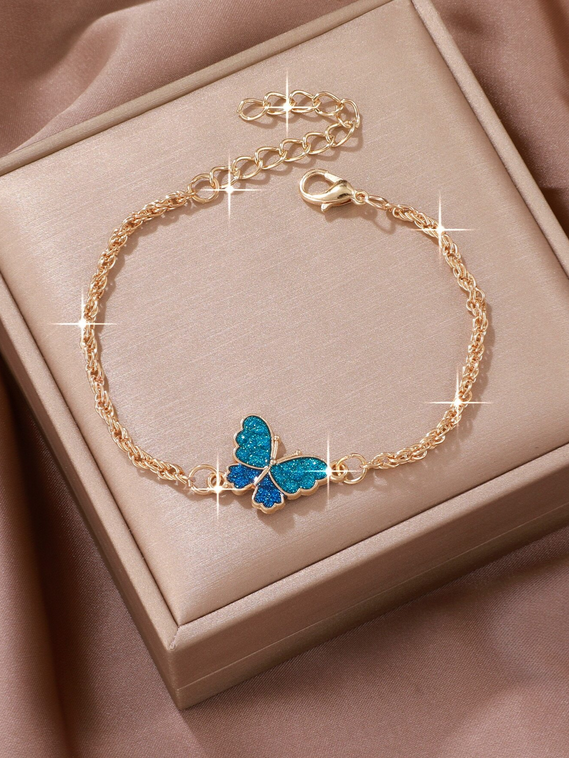 Bracelet Femme Bleu Papillon