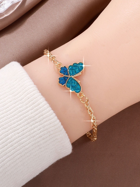 Bracelet Femme Bleu Papillon