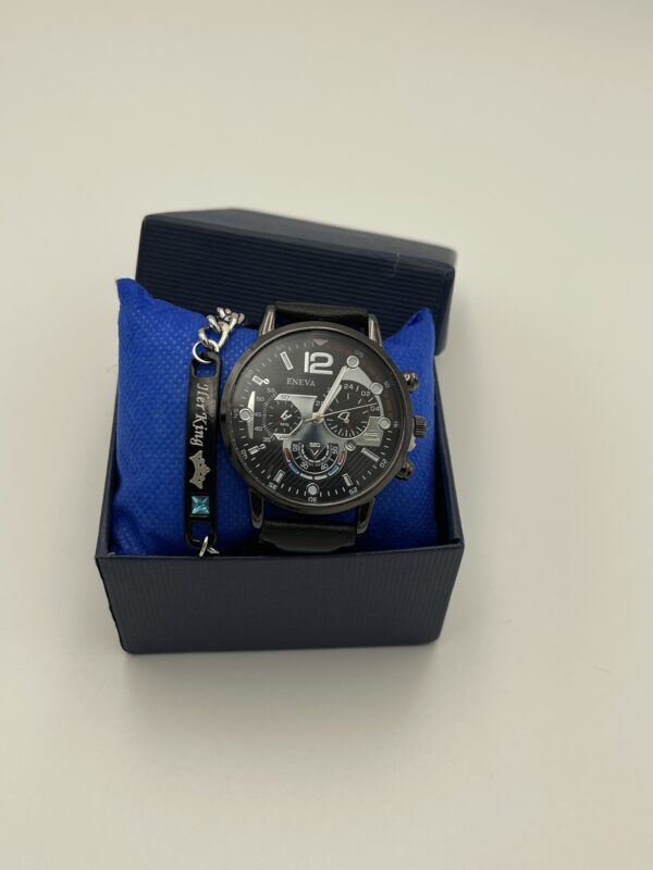 Montre à Quartz Ronde avec Bracelet en Or