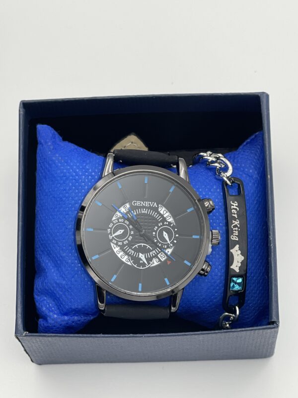 Montre à Quartz Ronde avec Date pour Homme