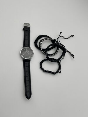 Montre à Quartz Ronde avec 4 Bracelets