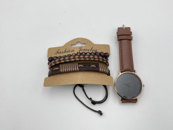 Montre à Quartz Ronde avec 3 Bracelets