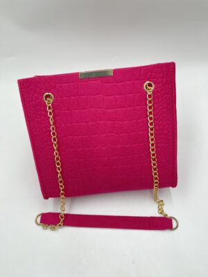 Sac Carré Minimaliste en Relief Crocodile