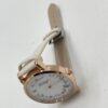 Montre Femme Élégante à Quartz avec Bracelet Beige et Motif Fleur & Papillon