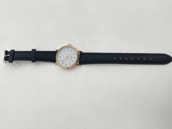 Montre à Quartz Femme avec Bracelet Cuir PU Noir