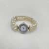 Montre à Quartz à Décor de Strass, Bracelet Acrylique Blanc Montre à Quartz à Décor de Strass, Bracelet Acrylique Blanc