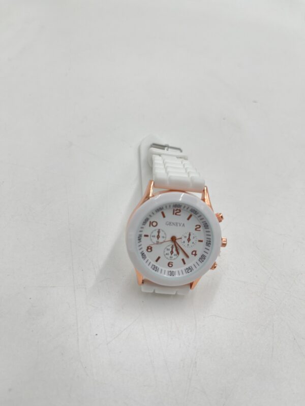 Montre à Quartz Blanche et Bracelet en Diamant