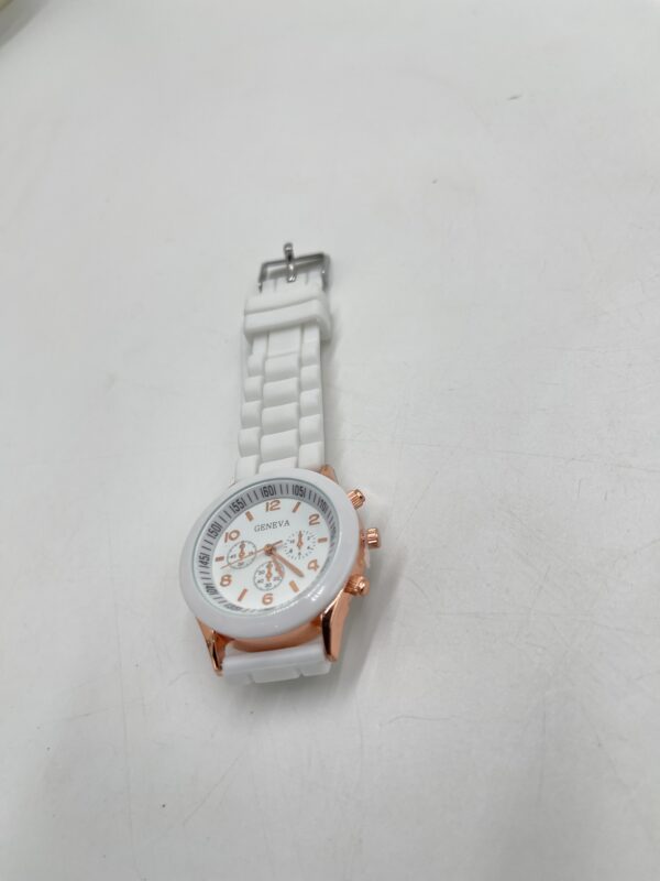 Montre à Quartz Blanche et Bracelet en Diamant