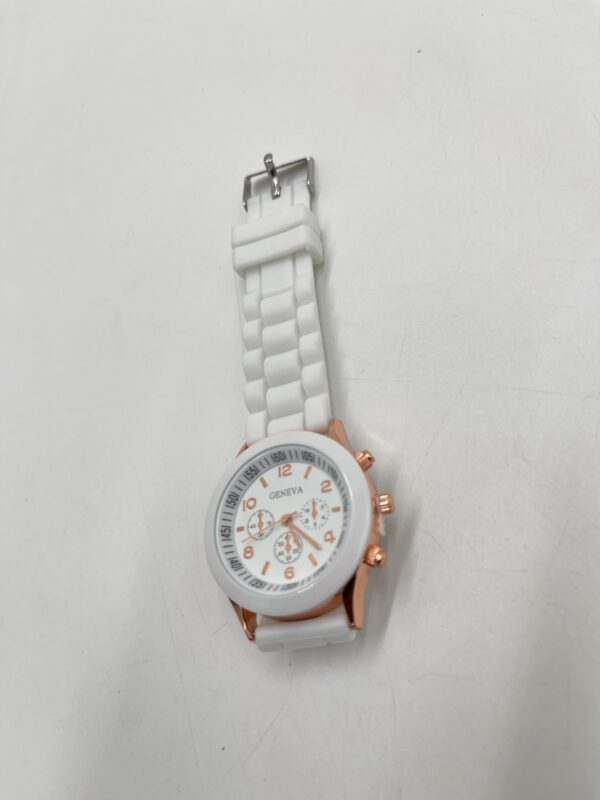 Montre à Quartz Blanche et Bracelet en Diamant