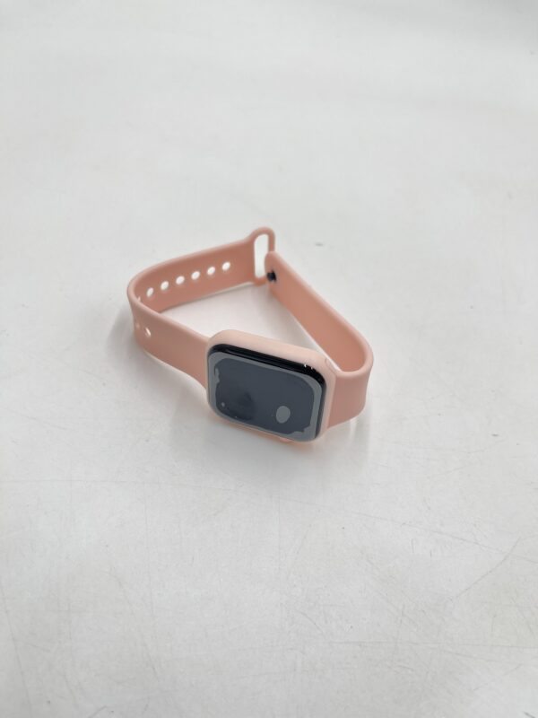 Montre Numérique Carrée en PVC Rose avec Bracelets