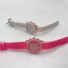 Montre de Couple Blanc et Rose avec Bracelet en Alliage de Zinc