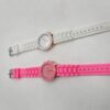 Montre de Couple Blanc et Rose avec Bracelet en Alliage de Zinc