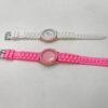 Montre de Couple Blanc et Rose avec Bracelet en Alliage de Zinc