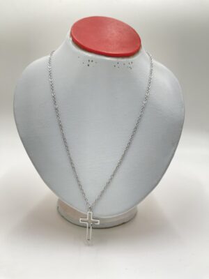 Collier croix en acier inoxydable pour femmes et couples