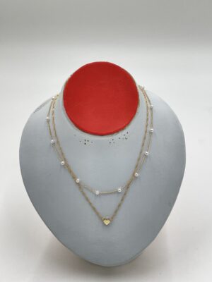 Colliers cœur avec perles