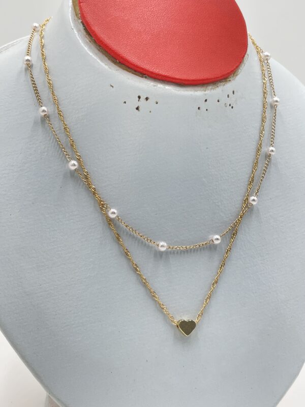 Colliers cœur avec perles