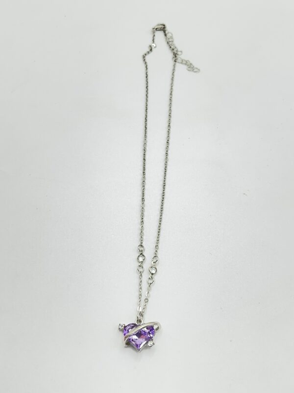 Collier cœur violet en argent