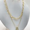Collier superposé géométrique or jaune