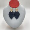 Boucles d'oreilles feuilles noires