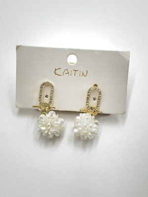 Boucles d'oreilles pendantes fleurs en strass