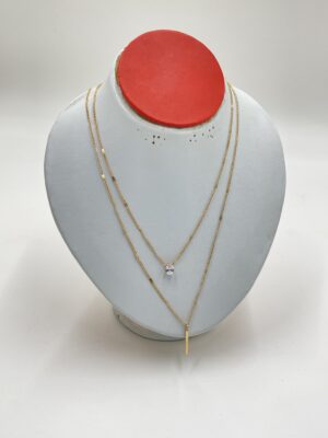 Ensemble de 2 colliers goutte d'eau, strass