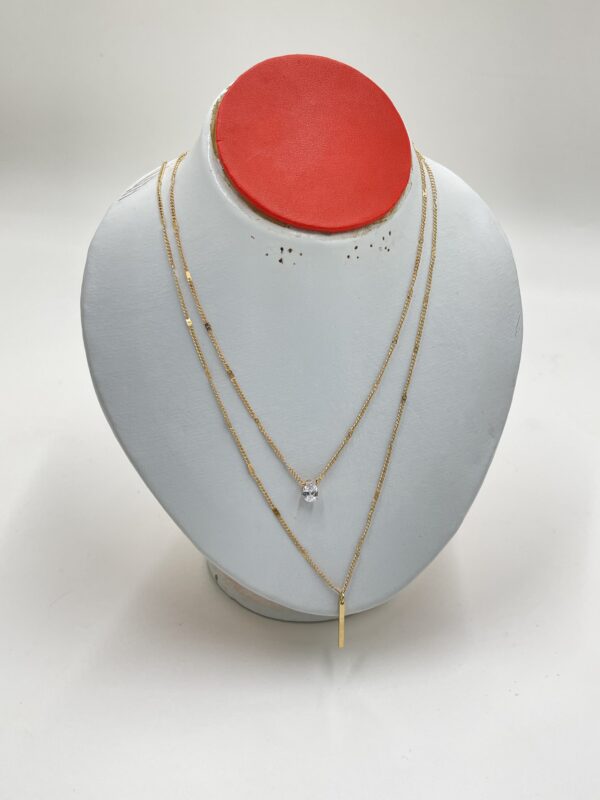 Ensemble de 2 colliers goutte d'eau, strass