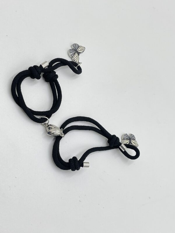 Ensemble de 2 bracelets papillon et cœur