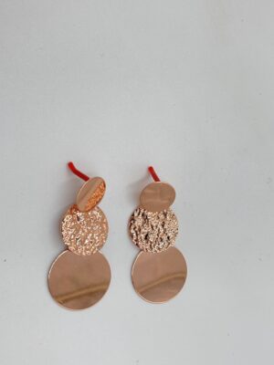 Boucles d'oreilles rondes texturées or rose