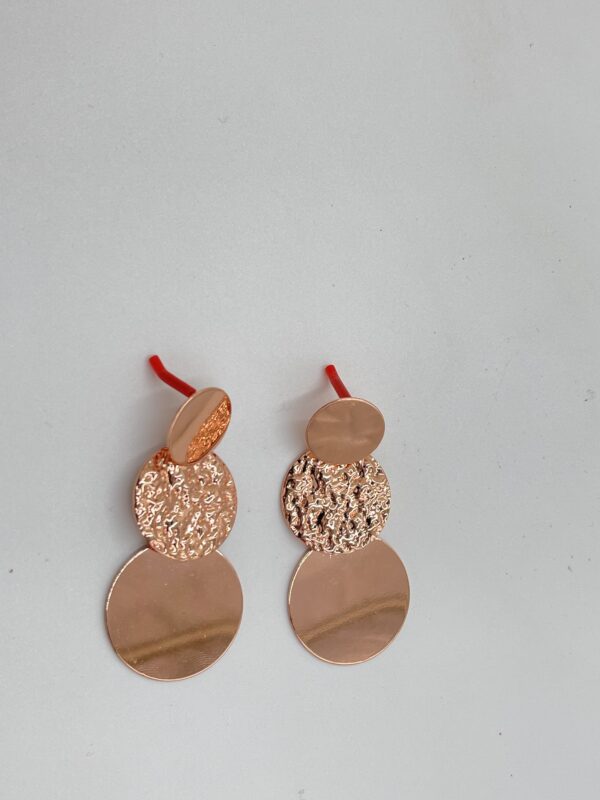 Boucles d'oreilles rondes texturées or rose