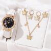 Montre Papillon à Quartz avec Ensemble de Bijoux