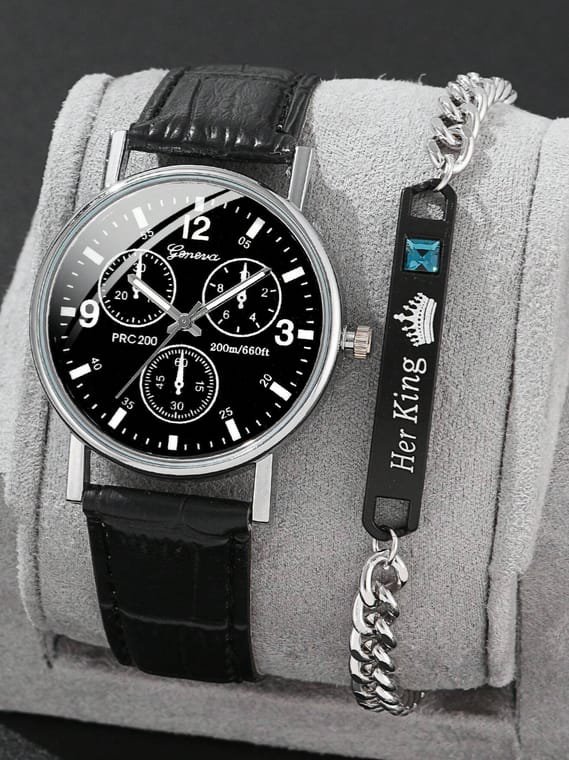 Montre à Quartz  avec Bracelet en Alliage et Ensemble de Bracelets