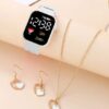 Montre de Sport Numérique LED  avec Ensemble de Bijoux