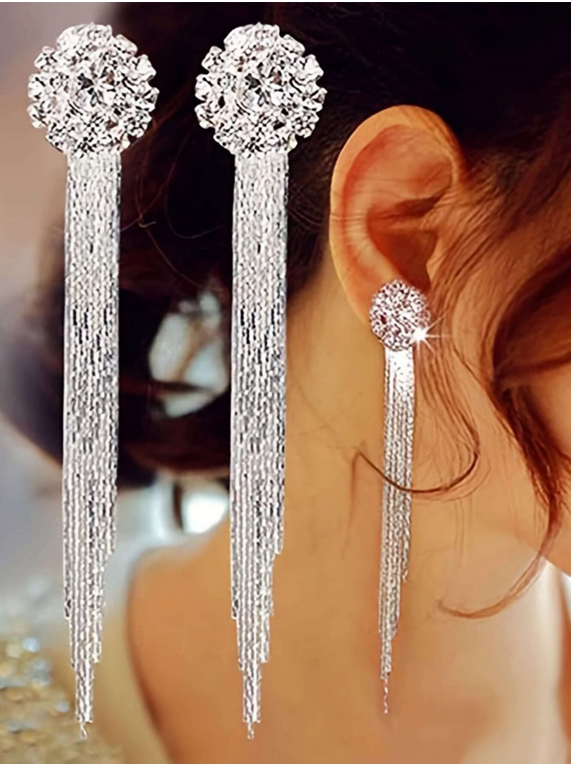 Boucles d'Oreilles à Pampilles en Métal