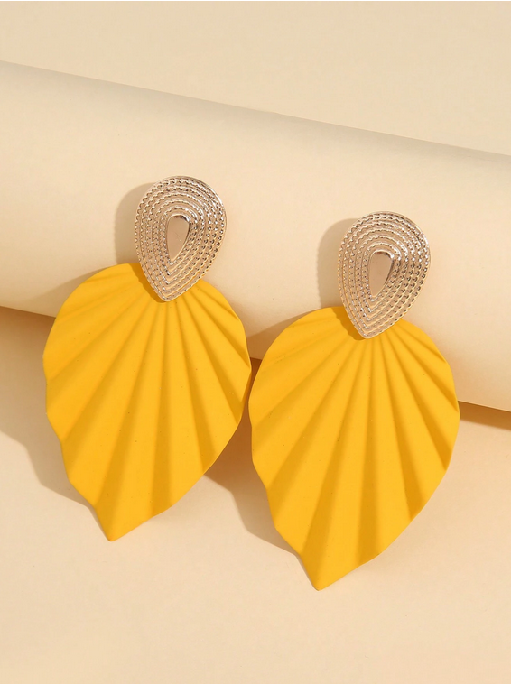 Boucles d'Oreilles Pendantes Feuille