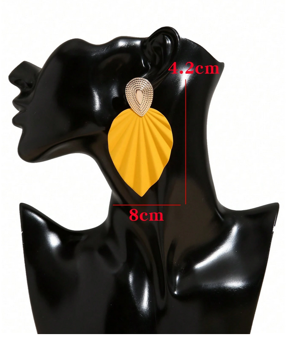 Boucles d'Oreilles Pendantes Feuille