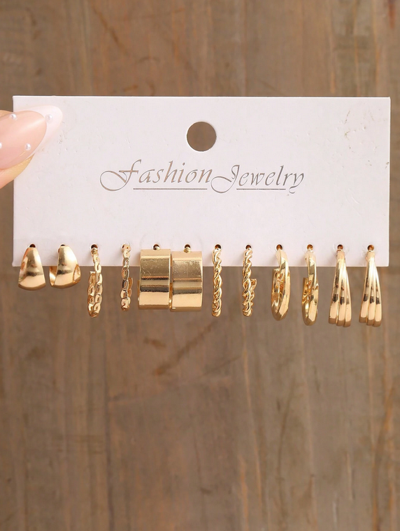 Boucles d'Oreilles Torsadées Géométriques en Fausses Perles