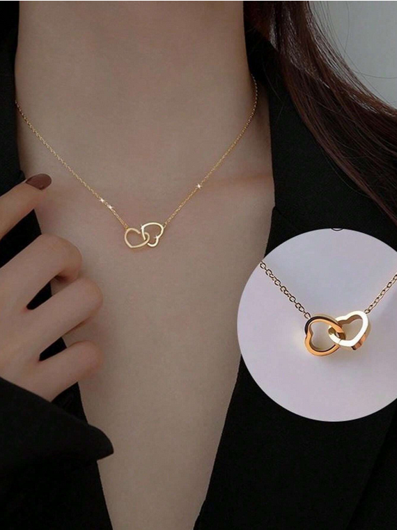 Collier double cœur