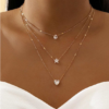 Collier pentagramme multicouche cœur