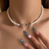 Collier cœur et perles