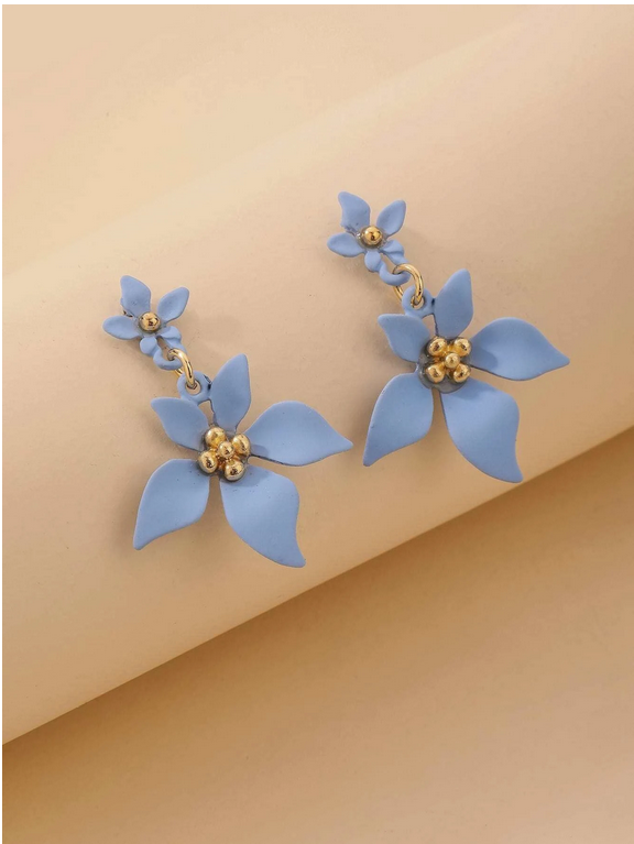 Boucles d'oreilles pendantes fleurs