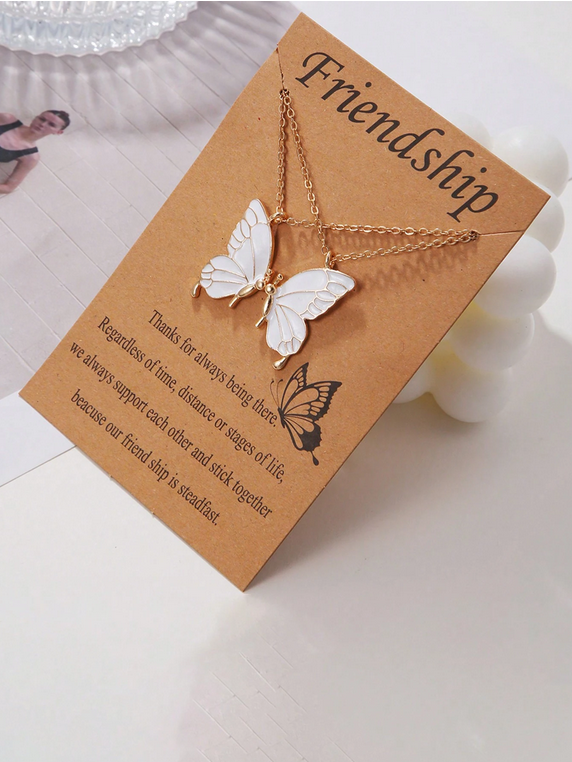 Ensemble de 2 colliers papillon