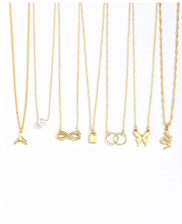 Collier papillon et serpent à breloques